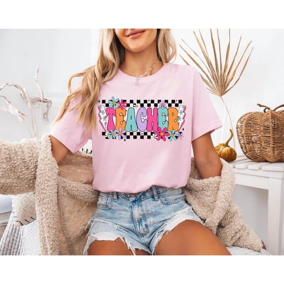 Teach Them Well Teacher T-Shirt, Cute Floral Preschool Teacher Shirt for Women, Back to School Gift Tee, Educational Graphic Shirt