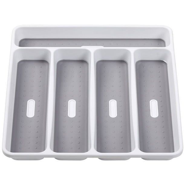 Organizador de cubiertos, práctica bandeja de plástico para cubiertos, portátil, para cuchara y tenedor