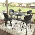 thumbnail image 2 of Vicllax Outdoor Patio Bar Set Bistro Set Metal Modern Style for Garden 35.4"Lx35.4"Wx37.4"H (5 Pcs), 2 of 9