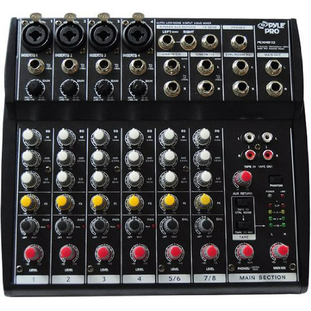 Pyle PEXM810 8 Channel Audio Mixer with Phantom Power