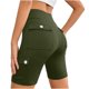 thumbnail image 5 of TaTaai Women's Casual Solid Color Stretchy Elastic Waist Yoga Shorts Comfortable Breathable Sports Workout Shorts with Convenient Pockets for Daily and Fitness Gift, 5 of 7