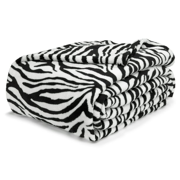Mainstays Plush Blanket, Zebra