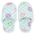 thumbnail image 3 of Sleep On It Girls Plush Flannel Fleece Collar Robe Set with Matching Slippers - Smiley, 10-12, 3 of 5