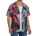 thumbnail image 2 of Wukai Psychedelic Hairless Cat Men's Casual Short-Sleeve Button Down Shirt,Cuban Shirts for Men,Mens Short Sleeve Dress Shirts-Small, 2 of 5