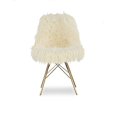 thumbnail image 4 of Linon Chaise d'Appoint en Fausse Fourrure Métallique Or, 4 of 8
