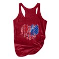 thumbnail image 4 of Cuello redondo para mujer Día de la Independencia Impresión Sin mangas Casual Chaleco suelto Tops Fridja  gh154, 4 of 5