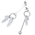 thumbnail image 1 of Nuevos pendientes antialérgicos de aleación de resina con borlas y hojas, pendientes de plata, 1 of 2