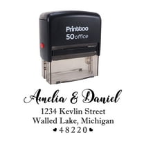 Printtoo Personalized Black Self Inking Wedding Invitation Stamp Custom Address Rubber Stamper-68 x 30 mm