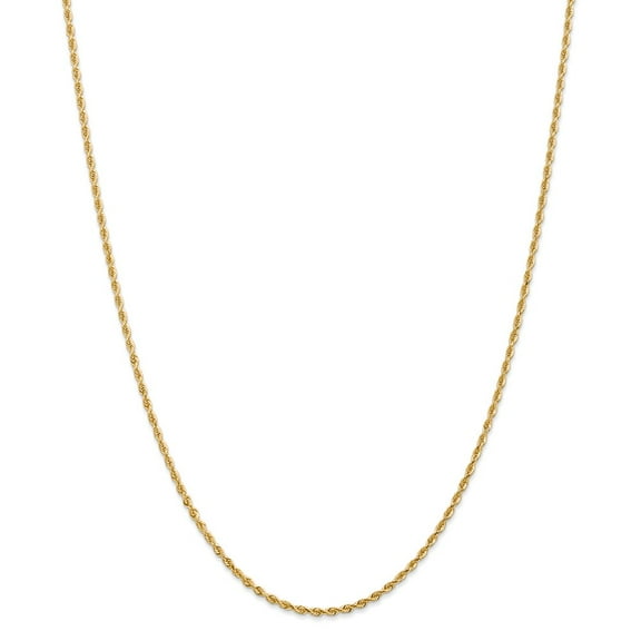 Real 14kt Yellow Gold 2.00mm Diamond Cut Quadruple Rope Chain; 18 inch; Lobster Clasp; for Adults and Teens; for Women and Men