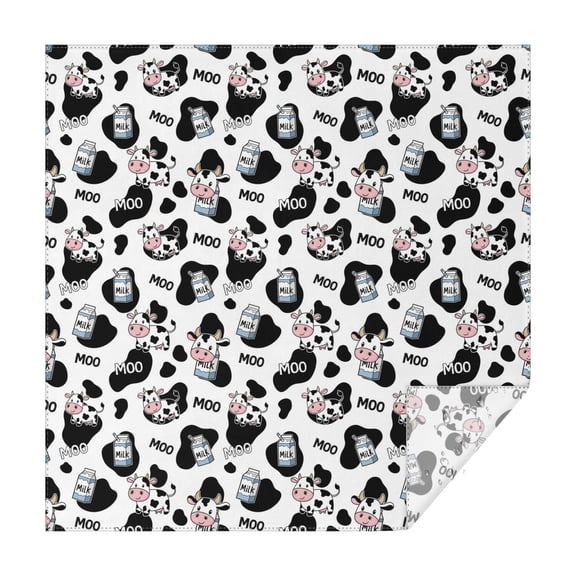 White Cow Black Spot Milk Pattern Square Tablecloth,Waterproof Square Table Cover,Wipeable Spillproof Washable Table Cover for Home Kitchen Party Decor 42"X42"(107x107cm)