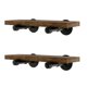 thumbnail image 1 of Estantes flotantes montados en la pared con soportes de tubería industrial juego de 2 estantes de almacenamiento de madera rústica, 1 of 7