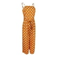thumbnail image 1 of Mameluco de Mujeres Polka Dots Sin Mangas Cinturón Diseño de Pierna Ancha Confortable Suave Relajante L Baoblaze Mono de pierna ancha de mujer, 1 of 8