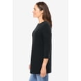 thumbnail image 3 of Woman Within Plus Size Perfect Three-Quarter Sleeve Crewneck Tee, 3 of 6