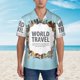 thumbnail image 2 of Fotbe World Travel Camisa Hawaiana para Hombre Unisex – Camisa Casual de Verano con Botones de Manga Corta de Algodón y Lino,XX-Large, 2 of 7