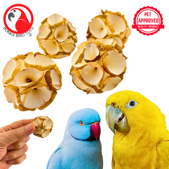 Bonka Bird Toys 809 Pk4 Small Natural Sola Atta Crepe 1.5” Balls Foot Talon Part
