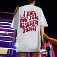thumbnail image 6 of Ichuanyi Women Oversized T-Shirts Slogan Graphic Drop Shoulder O-Neck Short Sleeve Tees Blouse Plus Size Loose Pullover Tops, 6 of 9