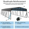 thumbnail image 6 of Sylviera 20x40ft Heavy-Duty Metal Carport, Outdoor Car Port Canopy with Reinforced Iron Frame, All-Weather Shelter for Cars, Trucks & Boats, Easy Assembly, 6 of 8