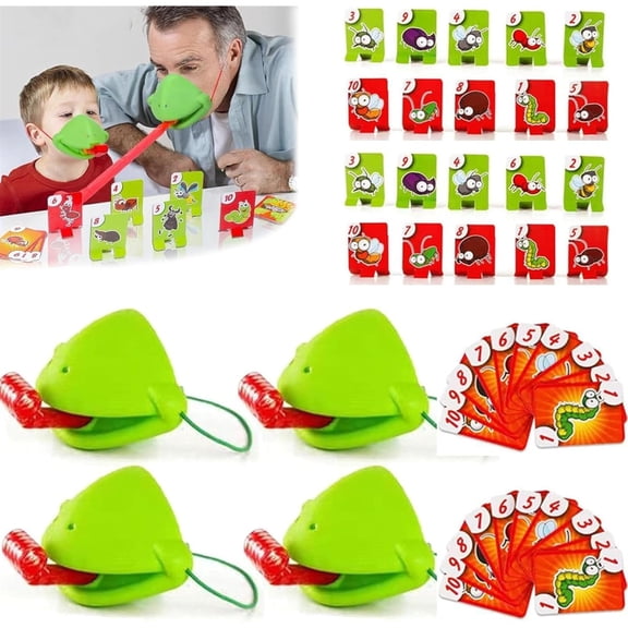 Frog Mask with Blow Tongue, Multiplayer Party Game with Mask and Cards, Perfect for Family