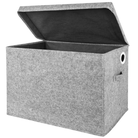 UPC: 0846216064494 | Sammy & Lou Light Gray Solid Color Felt Storage Toy Box Infant Toddler Unisex