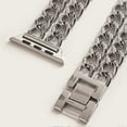 thumbnail image 4 of Double Chain Link Band for Apple-compatible Watch Stainless Steel Metal Chain Style Replacement Watch Strap, 4 of 5