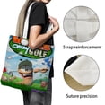 thumbnail image 3 of Golf Crazy Bolso de tela con estampado de lienzo para mujer, bolsa de compras reutilizable y estética, con cremallera interior, regalo para mujer,40*45cm., 3 of 6