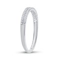 thumbnail image 3 of Bande Double Rangée Fine Diamant Rond en Or Blanc 10kt pour Femmes 1/6 Cttw, 3 of 4