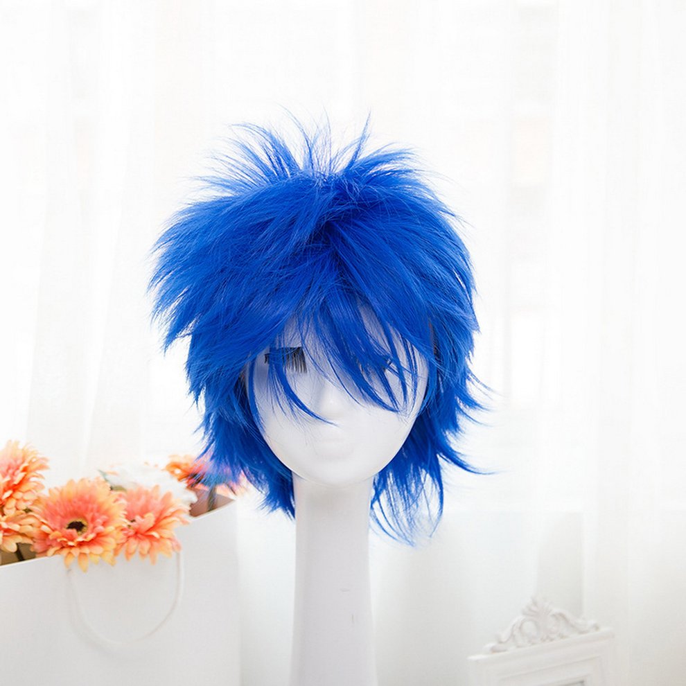 blue male wig