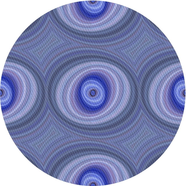 Ahgly Company Tapis d'Intérieur Lavables en Machine, Ronds de Transition Bleu Ciel, Ronds de 5'