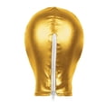 thumbnail image 2 of TiaoBug Unisex Men Women Metallic Latex Full Face Cover Blindfold Mask Hood Shiny Headgear Gold OneSize, 2 of 4