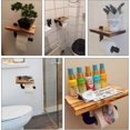 thumbnail image 5 of Industrial Wooden Shelves Iron Pipe Racks - Wrought Iron Wall Mounted Rack For Bathroom - Retro Style Toilet Paper Holder, 5 of 5