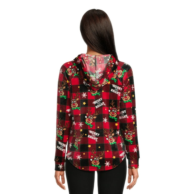 No Boundaries Women's Juniors Christmas Pullover Hoodie, Sizes XS-3XL