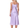 thumbnail image 3 of INSPIRAR CHIC Camisones de Satén para Mujeres con Escote en V, Pijamas de Lounge, Vestido Largo de Seda L Color Púrpura Claro, 3 of 6
