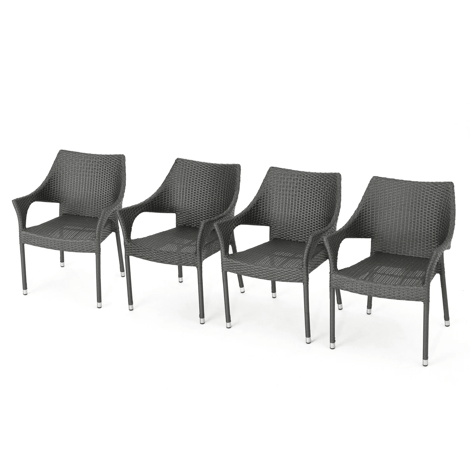 4Pcs Wicker Stacking Armchair