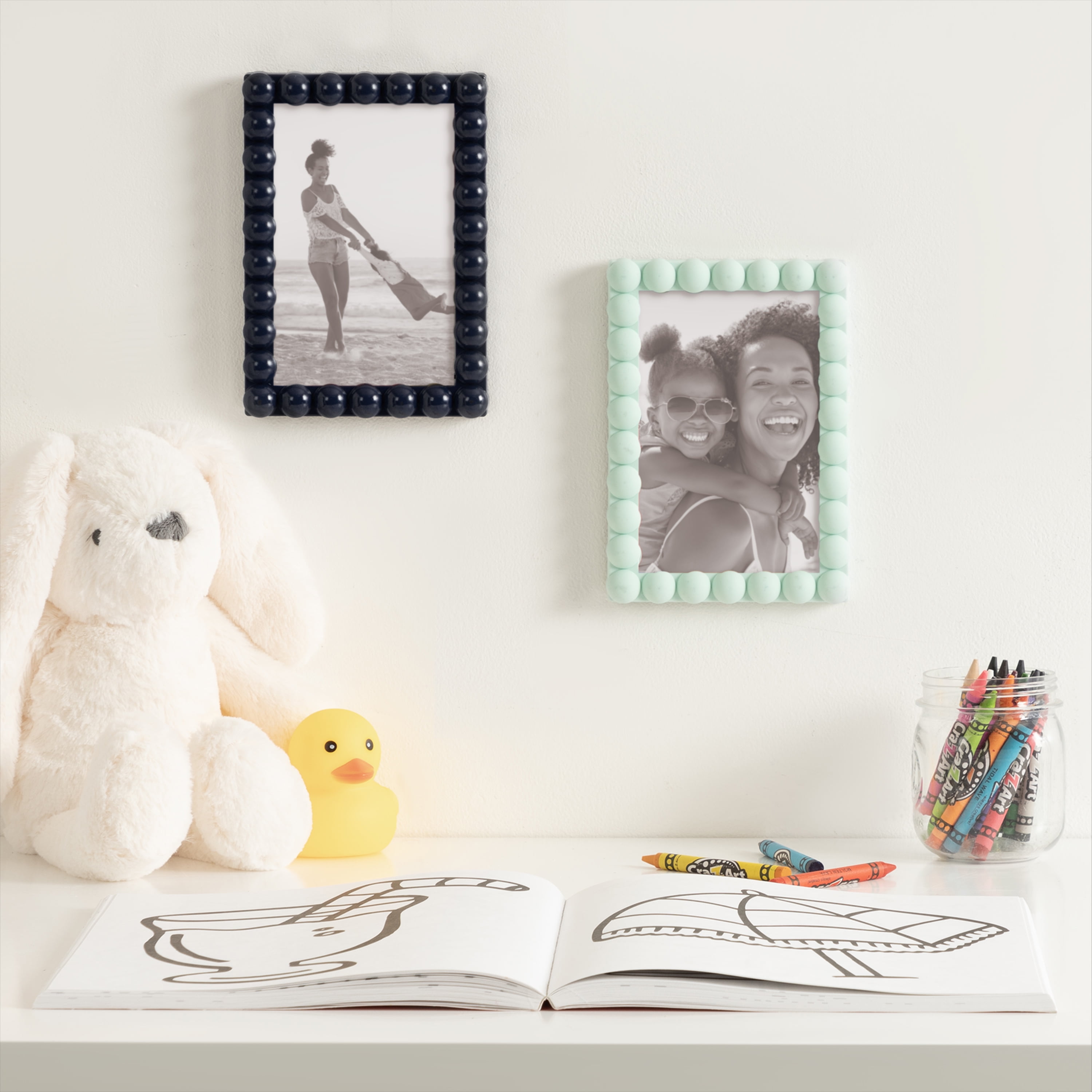 DesignOvation 4x6 Beaded Navy Decorative Tabletop Picture Frame
