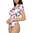 thumbnail image 2 of Balery Orchids Flowers Women's Short Sleevee Crew Neck Bodysuit Tops Short Sleeve Tops Basic-X-Large, 2 of 9