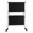 thumbnail image 1 of 2 Step Folding Ladder Anti Slip Rubber Coating Space Saving Design High Strength ABS Material Household & Office Use Attic and Living Areas, 1 of 8