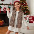 thumbnail image 3 of Garronmavis Cute Brown Camo Girls Sleeveless Vests 4T Wind Proof Girls Outerwear Vest Sleevless Versatile Fall Winter Warm Outerwear With Pockets Soft Fall Outfits Fashion Clothing, 3 of 7