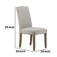thumbnail image 5 of Elva 24 Inch Dining Chair, Smooth Gray Fabric, Nailhead Trim, Wood Legs, 5 of 5