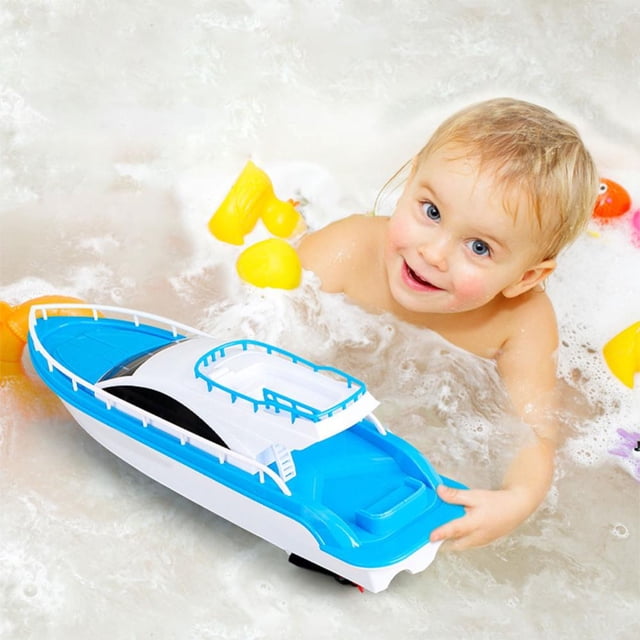 Children's Electric Yacht Toy for Bathtub and Pool, Simulation Speedboat Model, Non-Remote Control, Battery Operated with Safe and Durable Design
