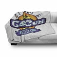 thumbnail image 2 of Cancun Soft Flannel Fleece Throw Blanket, Cancun Mexico Funky Calligraphy with Palm Trees and Sun on the Background, Cozy Plush for Indoor and Outdoor Use, 50" x 70", Multicolor, by Ambesonne, 2 of 5