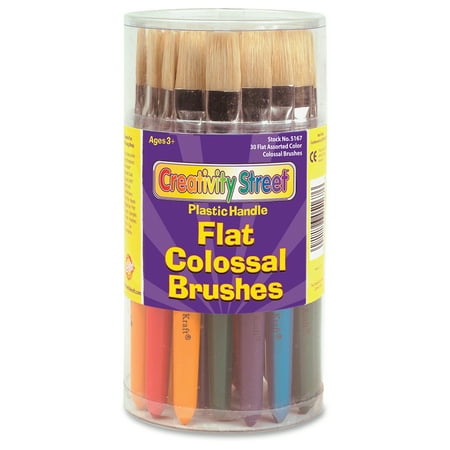 Creativity Street Colossal Brush, Natural Bristle, Flat, 30/Set