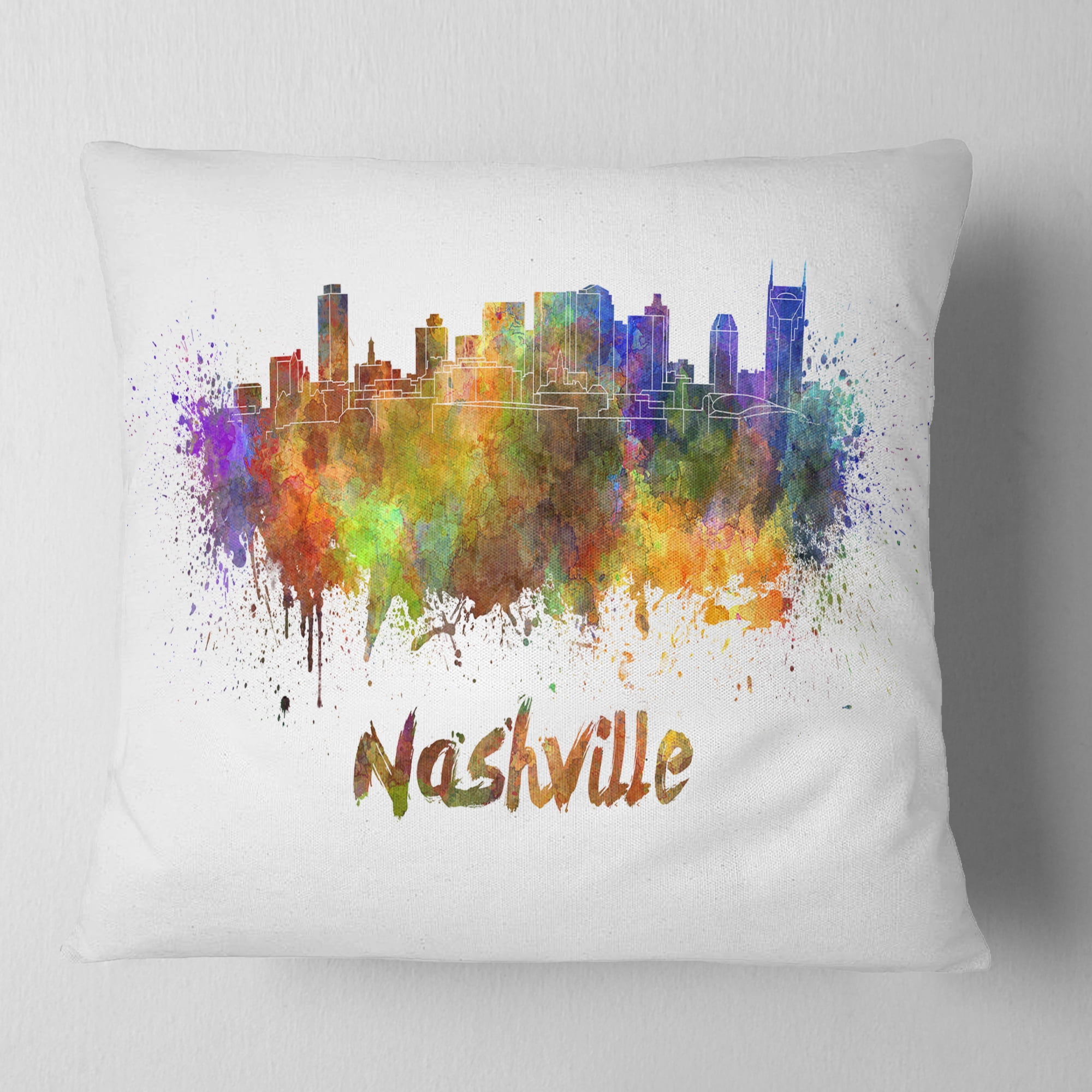 Designart Las Vegas Skyline - Cityscape Throw Pillow - 16x16