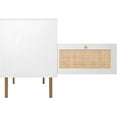 thumbnail image 7 of Natural Rattan Nightstands Set of 2, Accent End Table, Boho Bedside Table with 1 Hand Made Decorated Door for Living Room, Bedroom, White, 7 of 7
