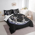 thumbnail image 3 of Feelyou Cartoon Astronaut Print Bedding Comforter Set 7 Pieces, Mystic Outer Space Full Bedding Set, Dreamy Stars Planet Fitted Sheet Flat Sheet, Super Cozy Room Decor, 3 of 7