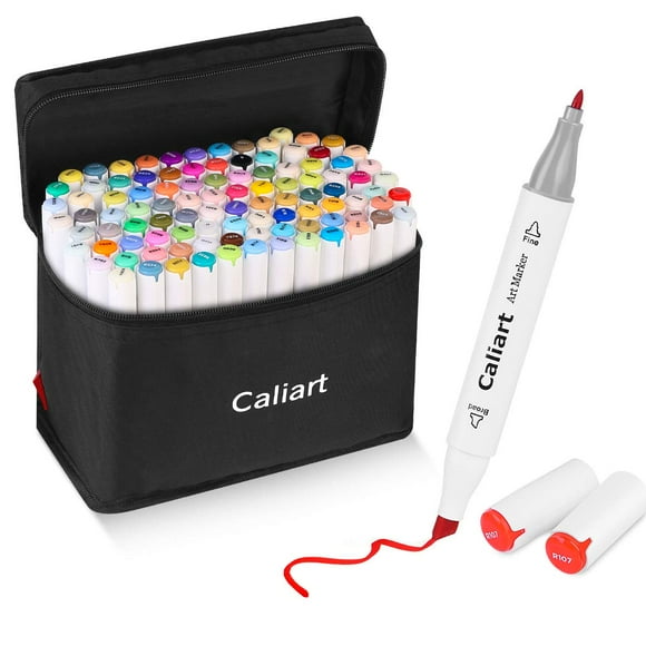 Marcadores Caliart 100 Colores con Punta Doble para Dibujo Artístico con Estuche