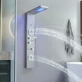thumbnail image 5 of 4-Jet Rainfall Shower Panel System with Rainfall Waterfall Shower Head and Shower Wand With LED light in chrome Nickel, 5 of 14