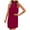 Wine, variant on Fesfesfes Women Gowns Solid Color Dress Hollow Sleeveless Mini Dress Beach Dress Sun Dress Clothes Sale