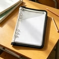 thumbnail image 2 of Leodye 1PCS Transparent PVC Zipper Loose-Leaf Folder, Two-Color Edge Design, Multifunctional Notebook Cover and File Storage Bag -7.9*5.5*1.2in, 2 of 7