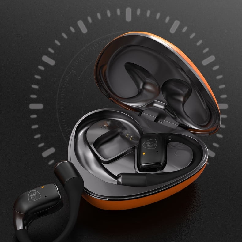 E EYAFA Lamborghini OWS Bluetooth Earbuds with Dual Microphone Intelligent Noise Reduction HiFi Sound Bluetooth Headsets-Black