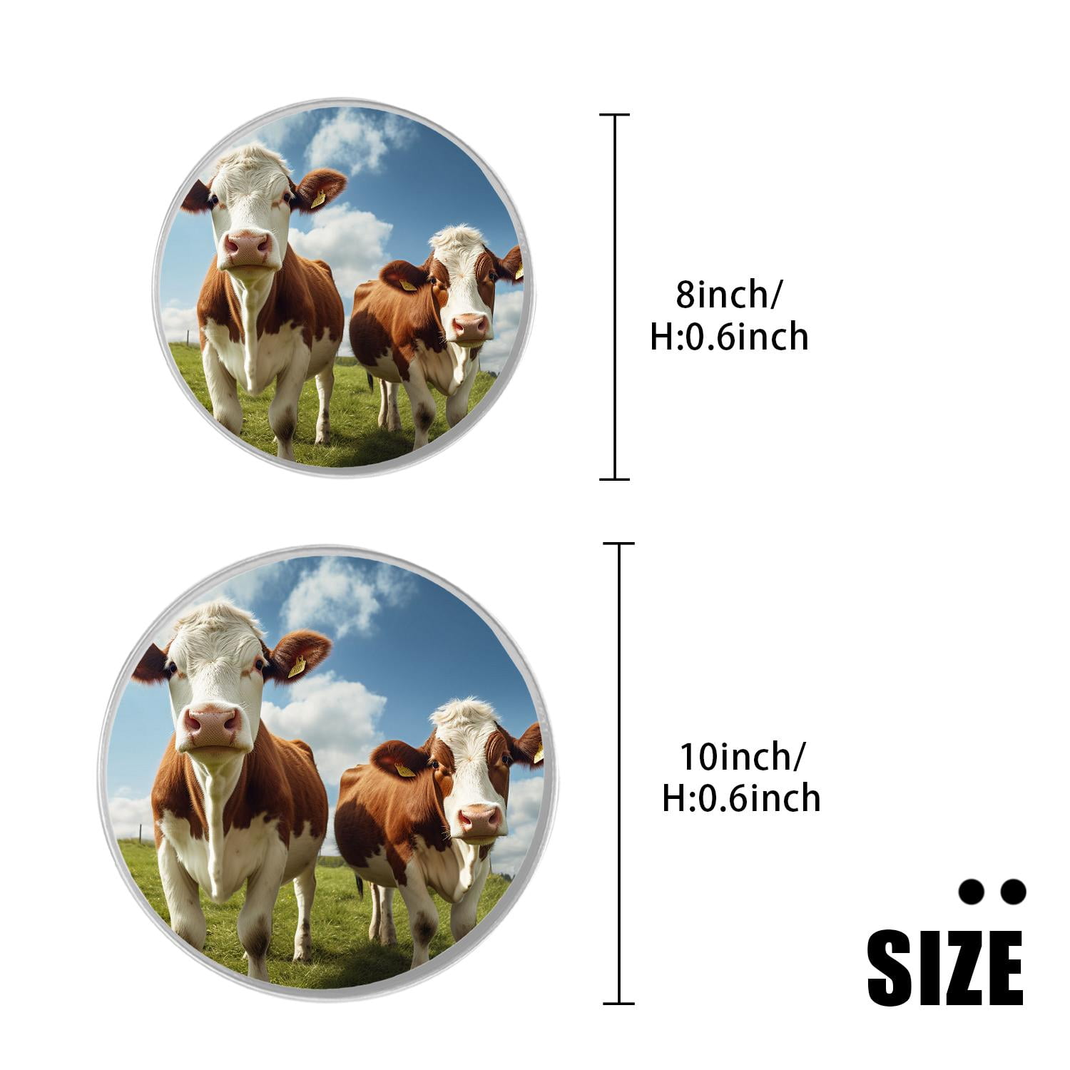 Round Stove Burner Covers 4 Pcs Round Gas Stove Burner Cover 8Inch And 10Inch for ,Cute Cow Animal art